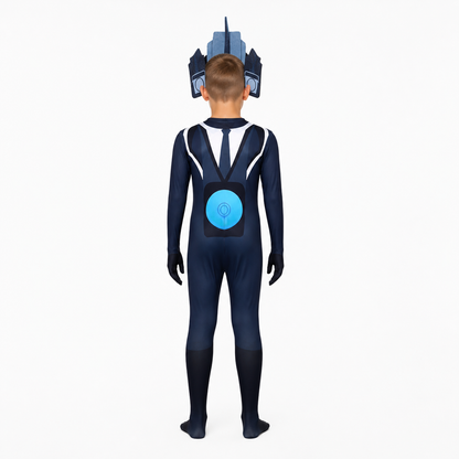Skibidi Toilet TV Man Jumpsuit, Blue and White