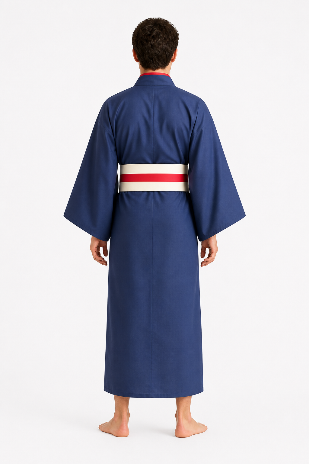 Long Tomoe Cosplay Kimono with Wide Sleeves back view