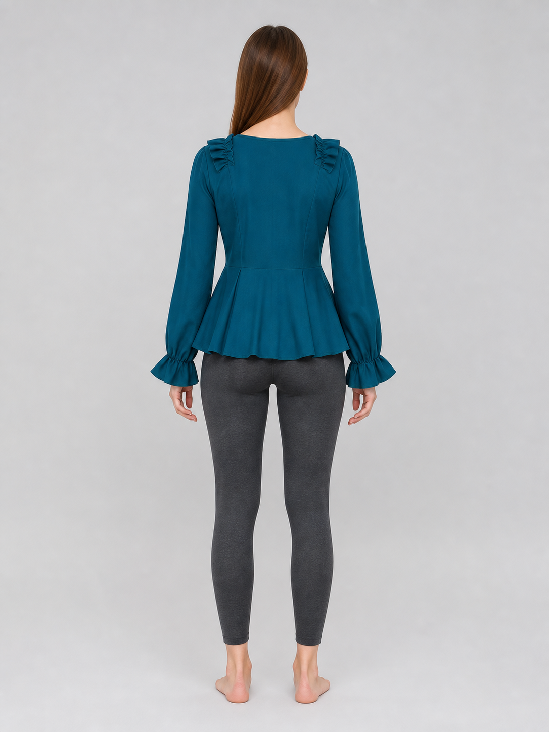 Renaissance Blouse with a Jabot, Lace-Up Detail, and Sleeves