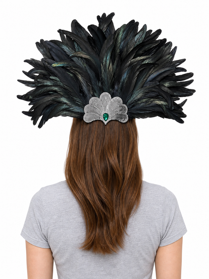 Carnival Feather and Bead Headpiece