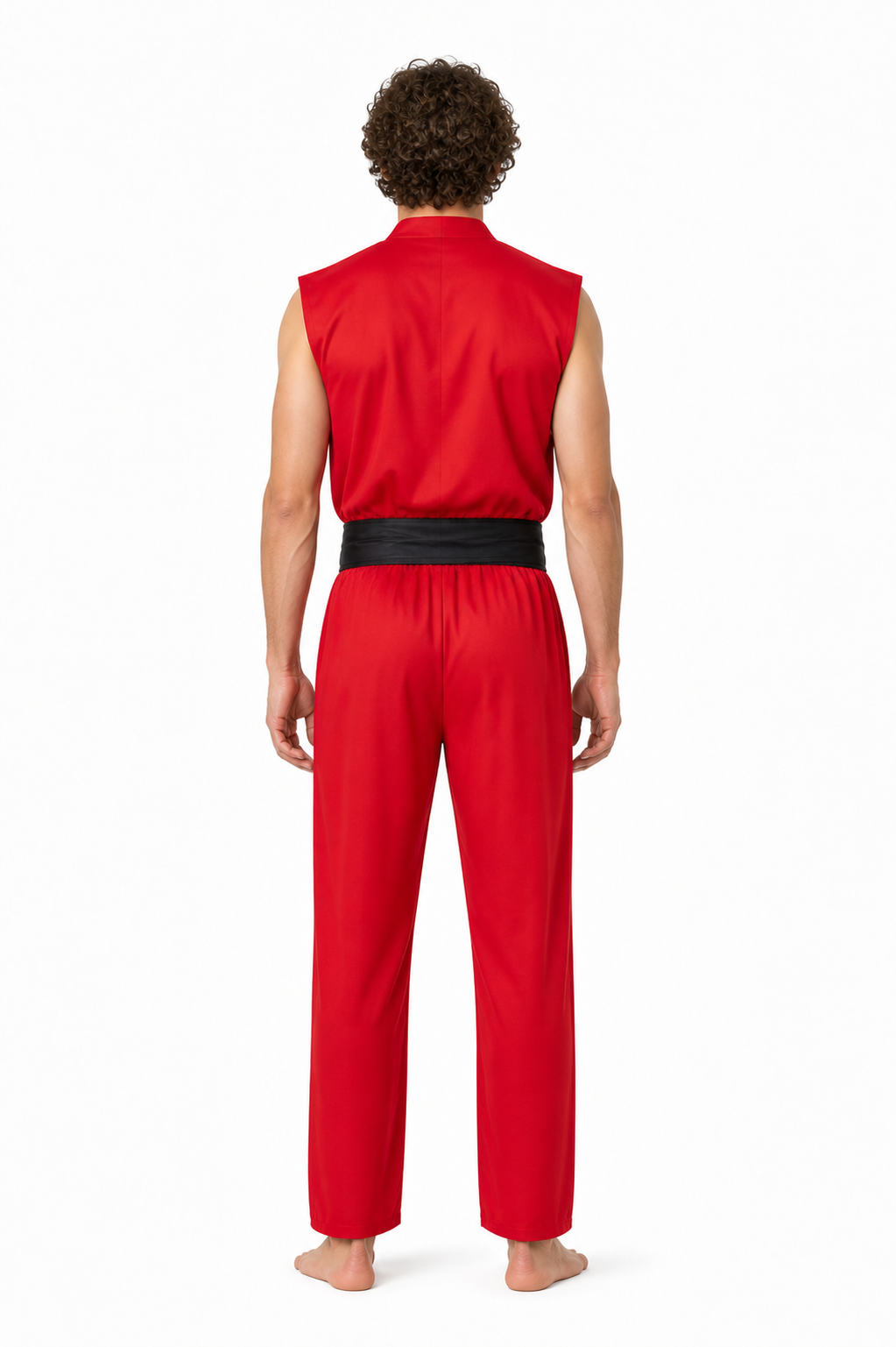 Ken Cosplay Costume: Red Set with Belt back view