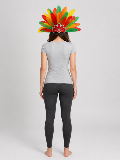 Multicolor feather carnival headpiece with beads product view 17