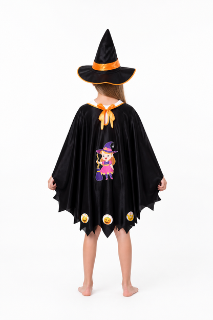 Costume with Cape and Pointed Hat back view