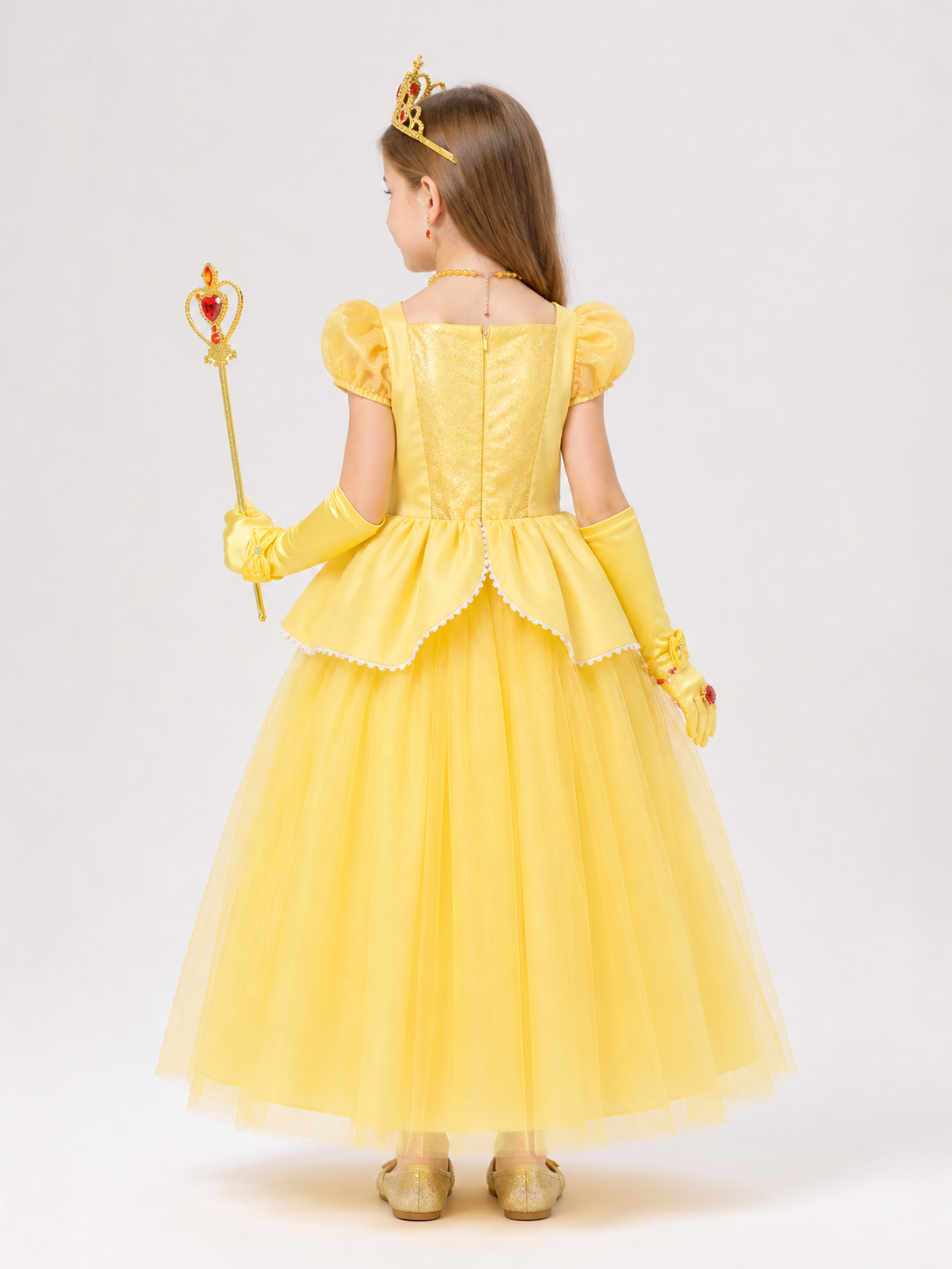 Princess Costume in a Yellow Dress for Halloween