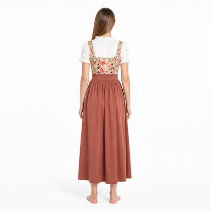 Square-Neck Dress with Puff Sleeves back view