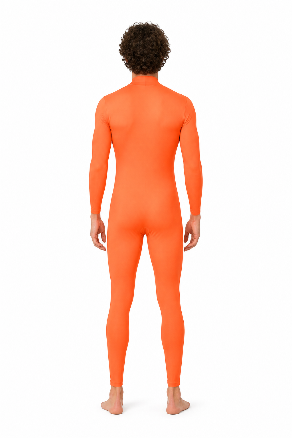 Orange Hooded Cosplay Jumpsuit back view