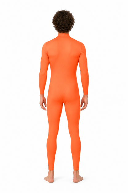 Orange Hooded Cosplay Jumpsuit back view