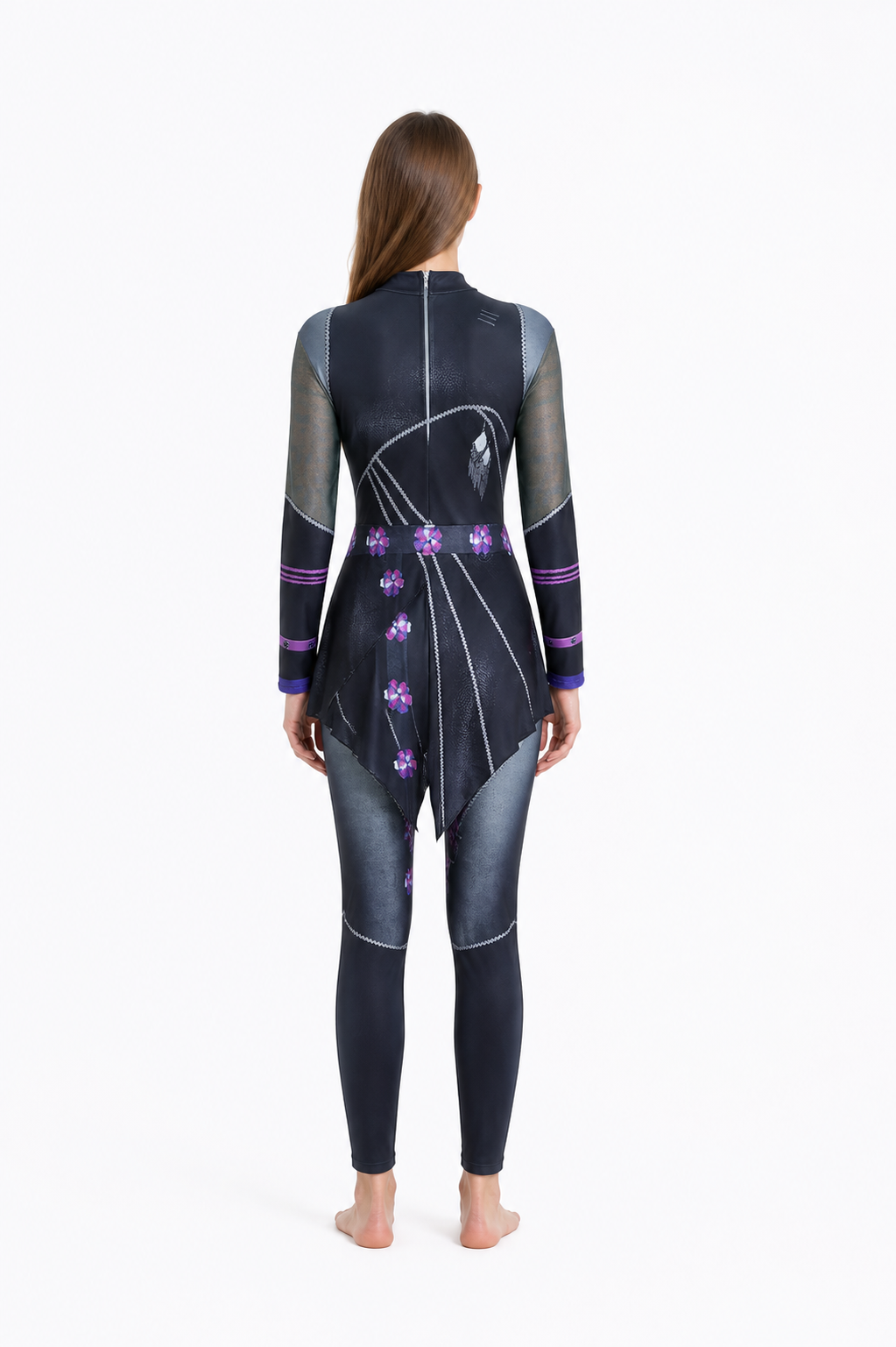 High-Neck Cosplay Jumpsuit back view