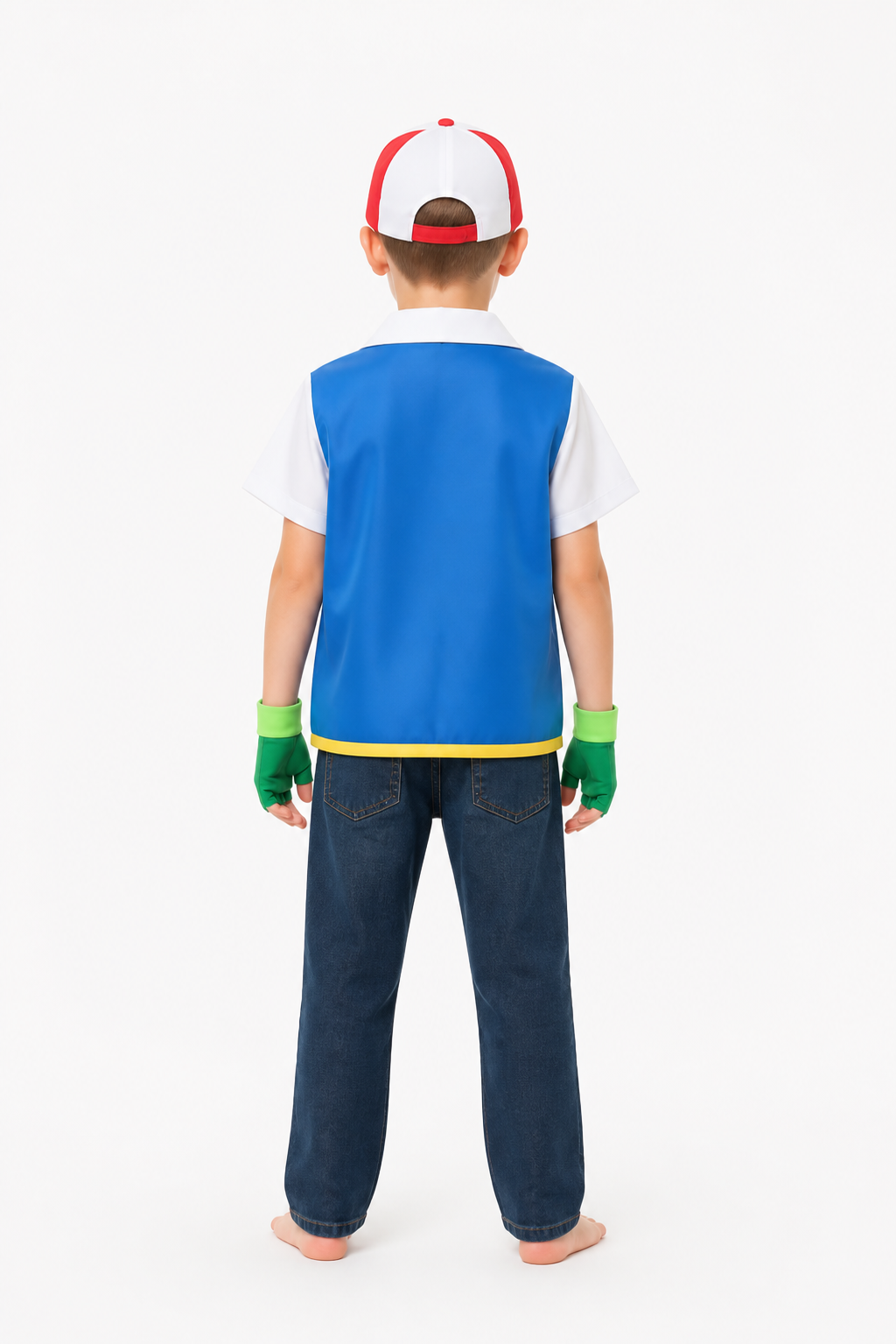 Anime Character Costume with Jacket, Cap, and Gloves back view