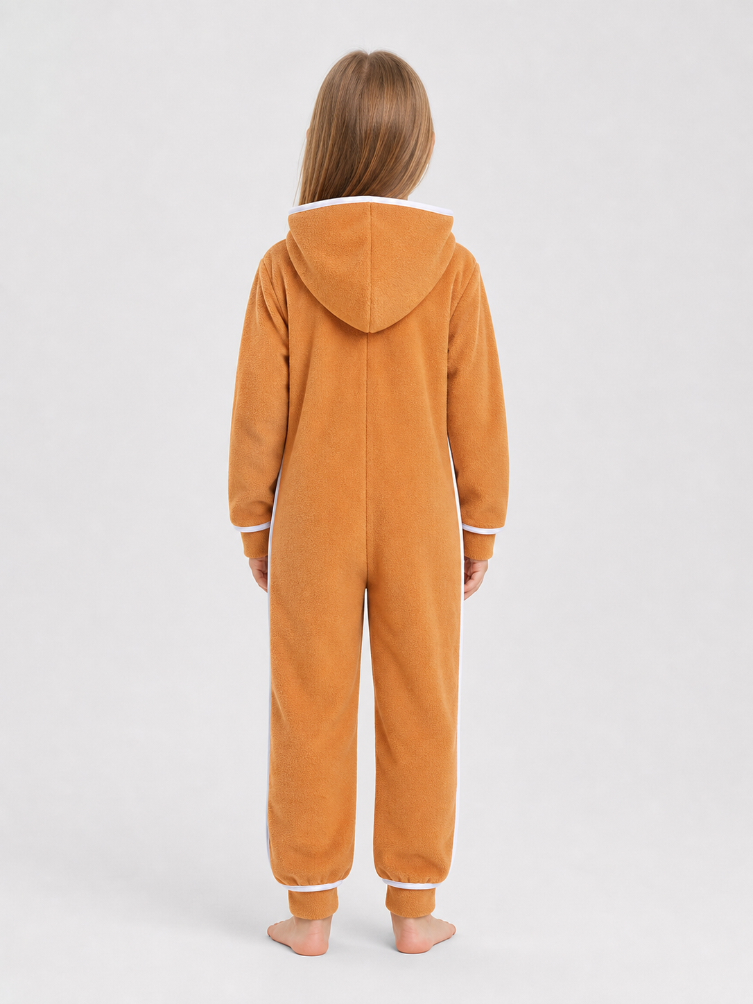 Gingerbread Jumpsuit with Hood and Zipper