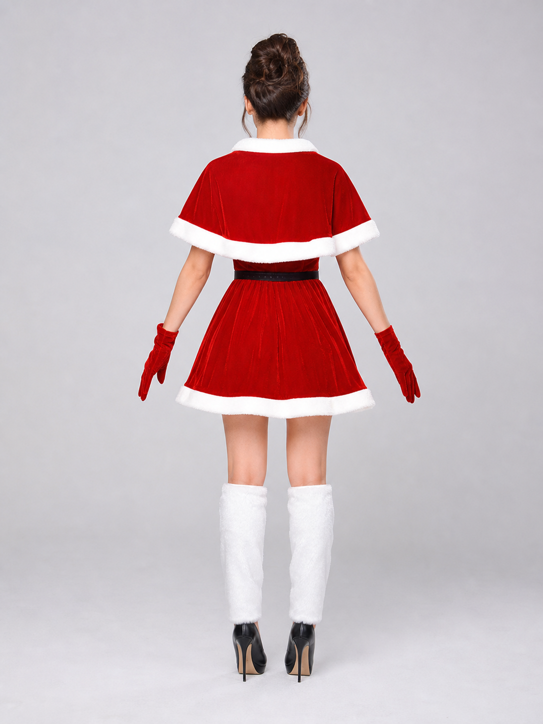Short Christmas Dress with Reindeer Antlers back view