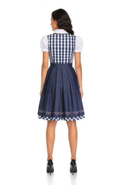 Bavarian-Style Dress with Corset and Puff Sleeves back view