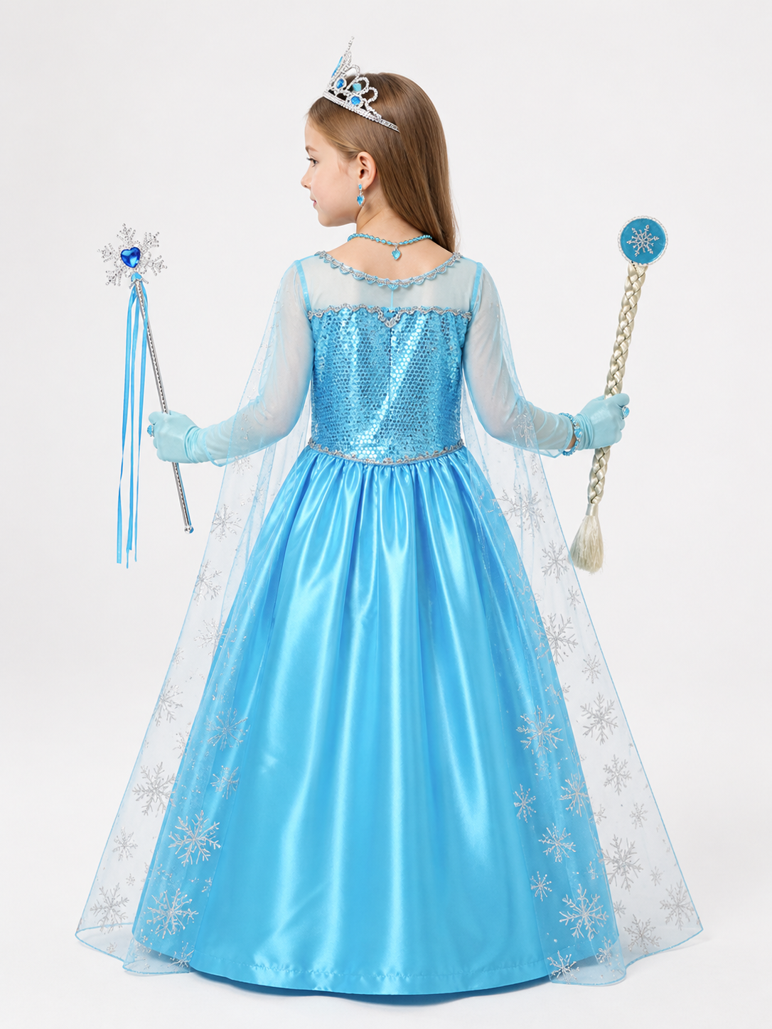 Snow Princess Halloween Costume back view