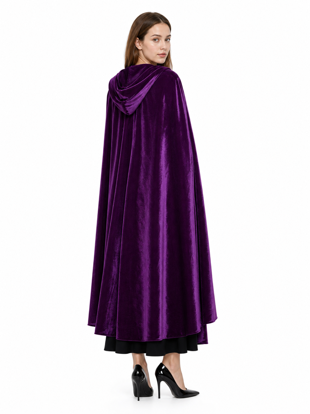 Purple Hooded Costume Cloak