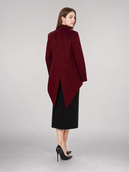 Costume Tailcoat in Burgundy with Black Lapels