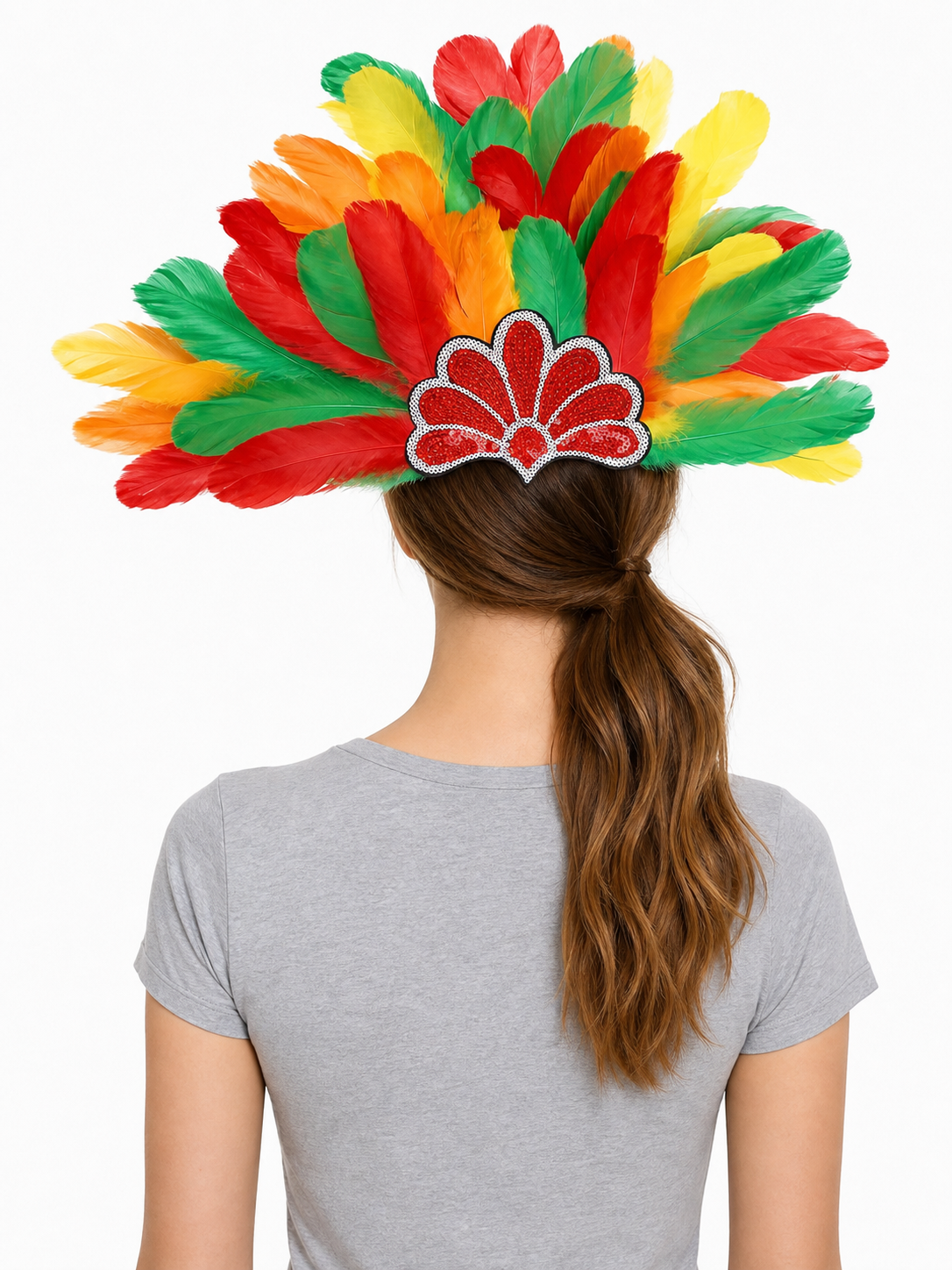 Carnival Headpiece with Multicolored Feathers