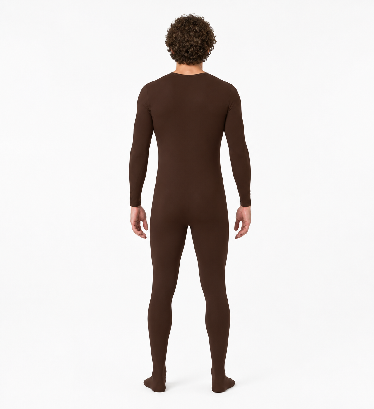 Zentai jumpsuit with covered feet and long sleeves back view