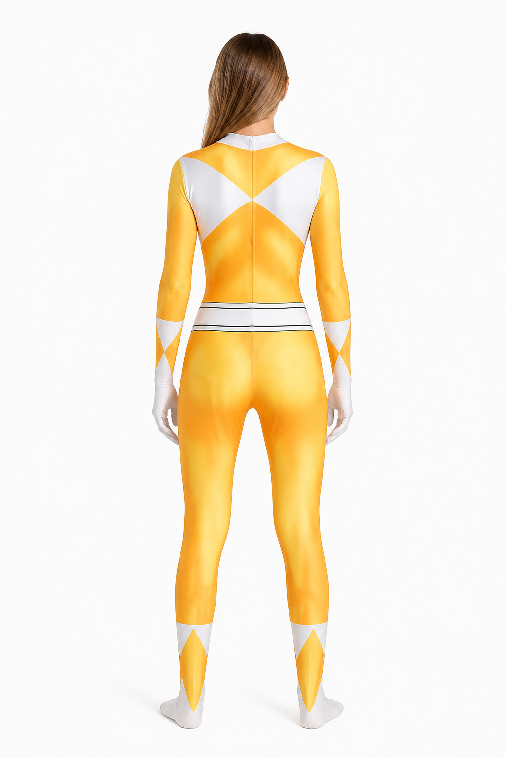One-Piece Orange Cosplay Costume with Mask back view