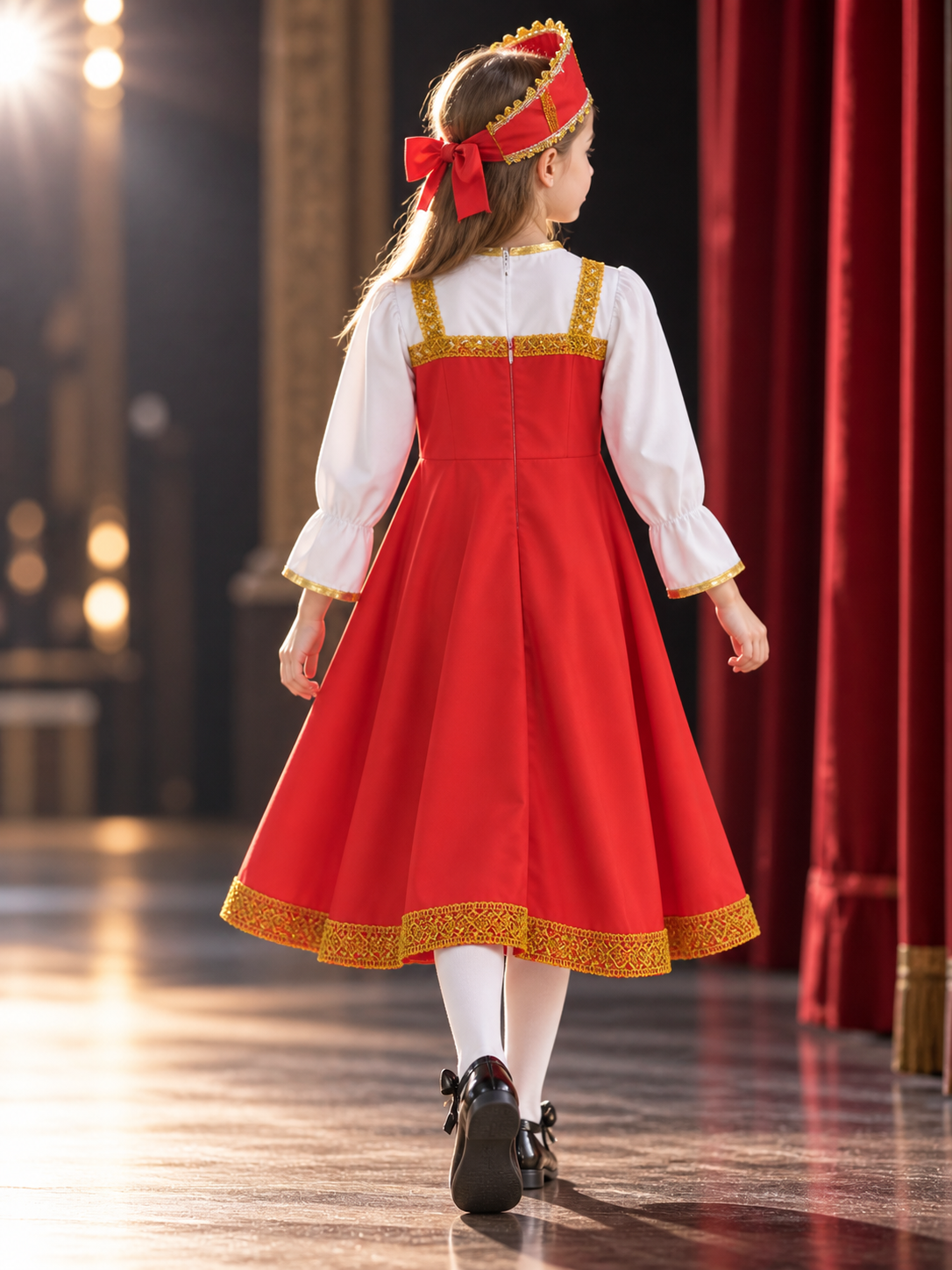Children's Stage Costume with Headpiece back view