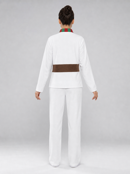 New Year's snowman costume with hat, scarf, and belt