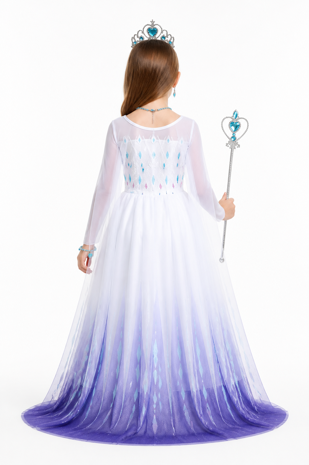 Elsa Long-Sleeve Dress with a Full Skirt back view