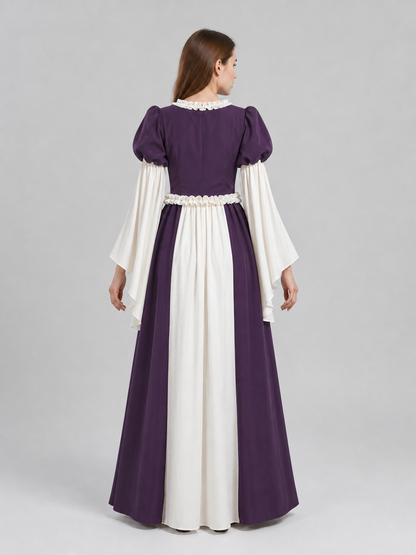 Long Vintage-Style Dress with Ruffles