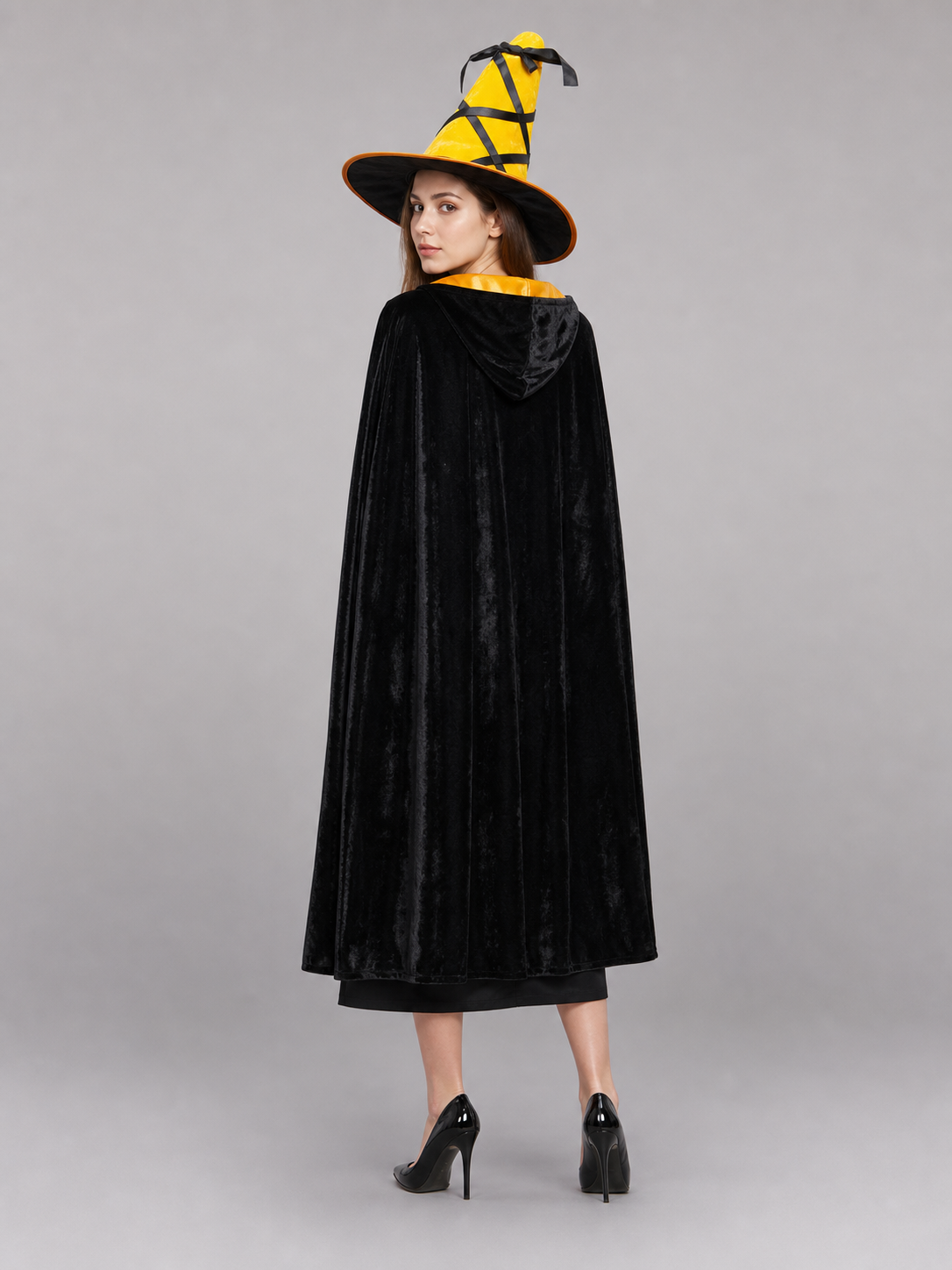Halloween Witch Costume: Dress, Hat, and Accessory
