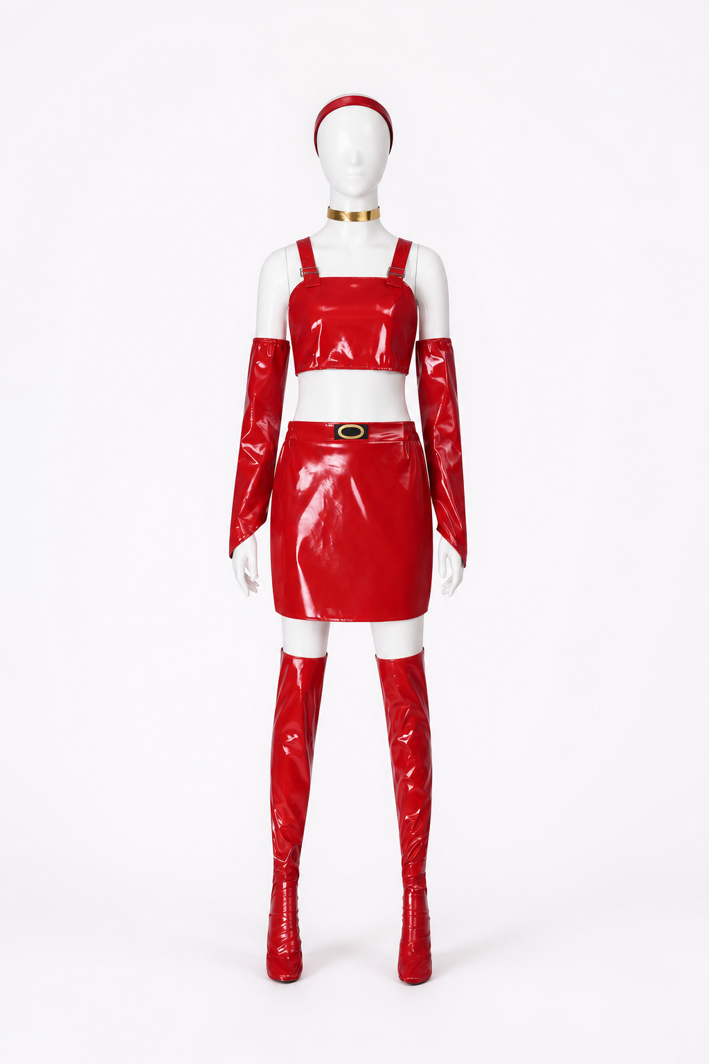 Bulma Red Cosplay Costume: Vest, Skirt, and Accessories