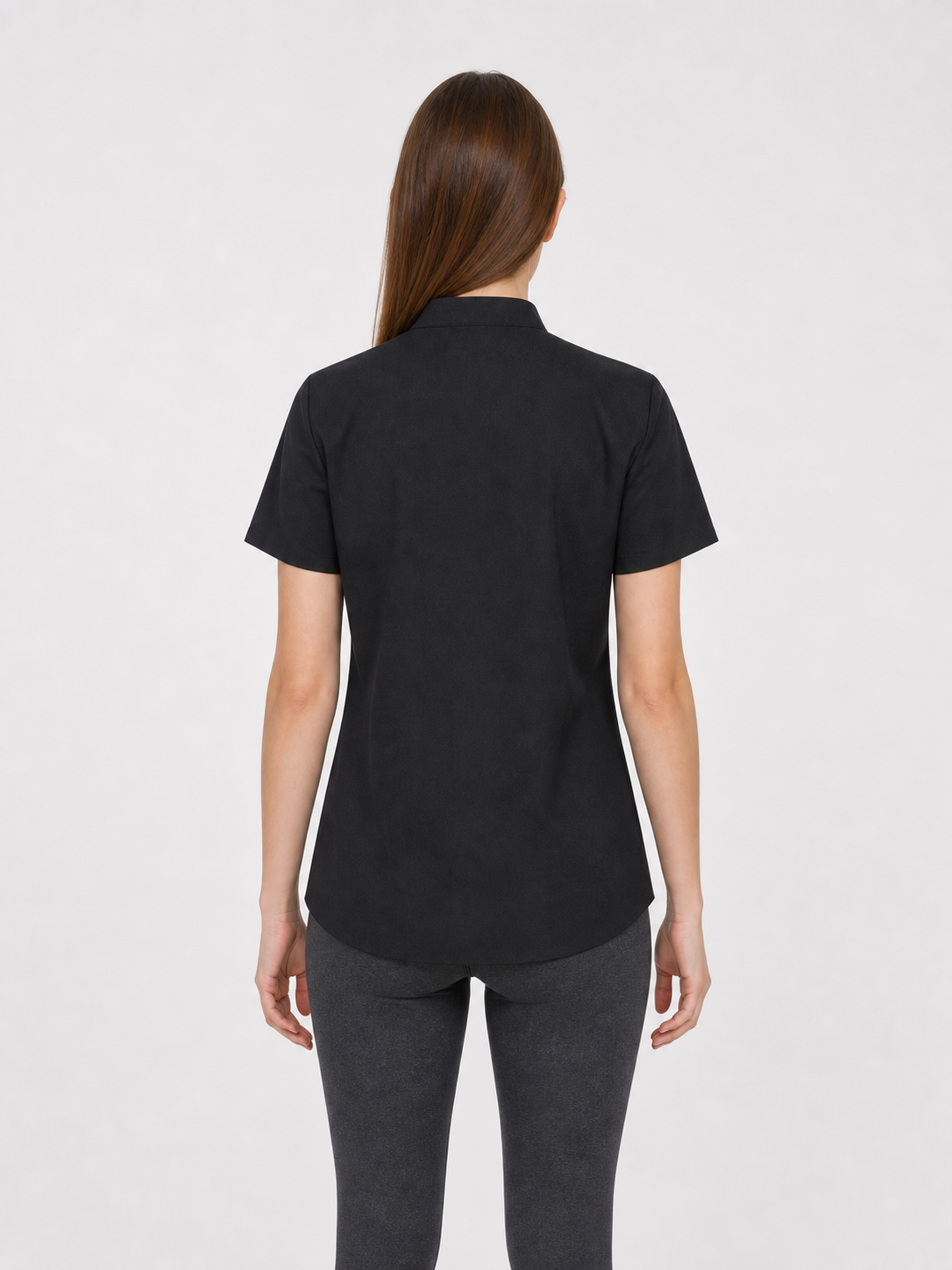 Black cosplay shirt with a stand collar