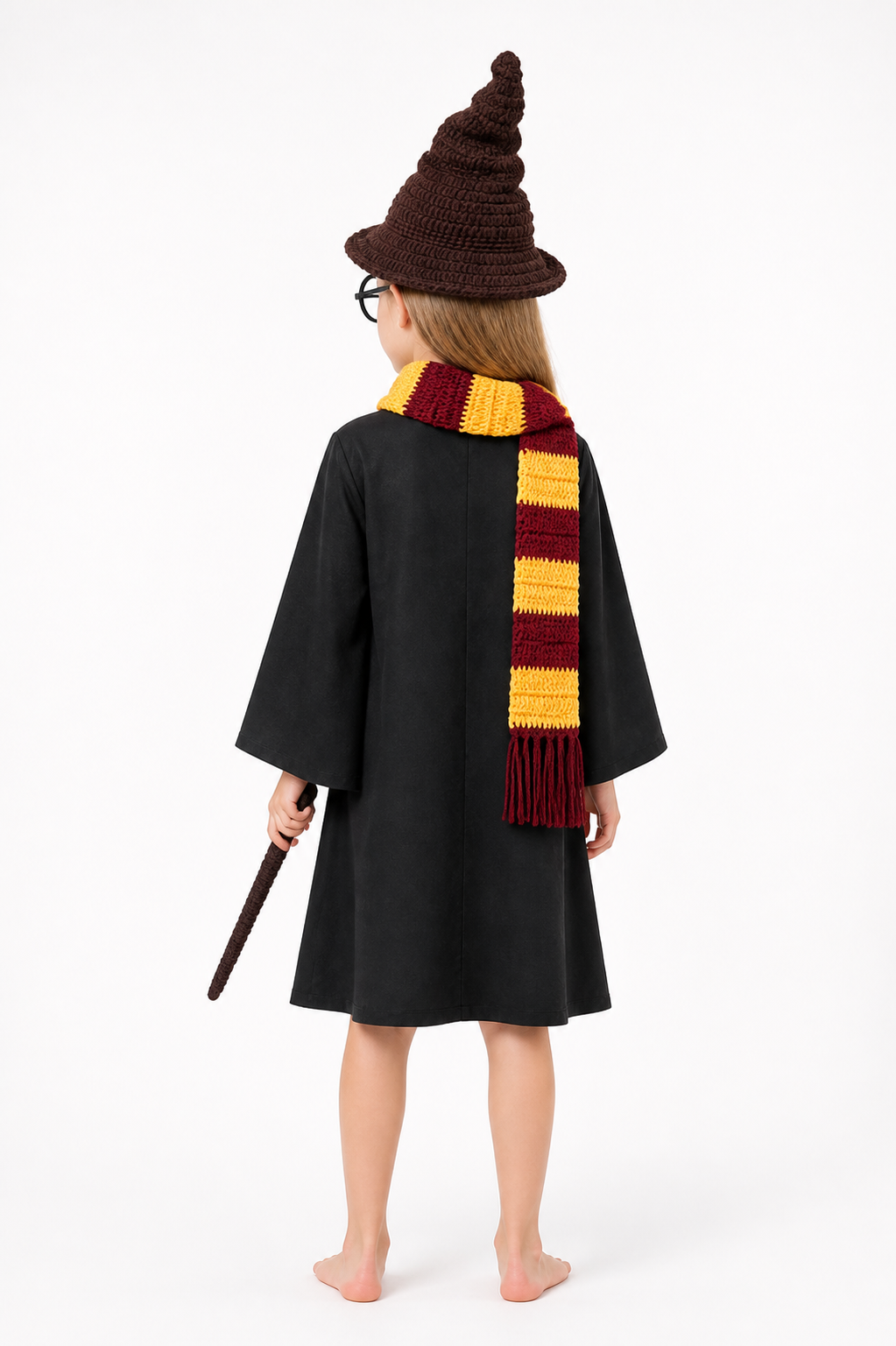 Witch Costume Set with Pointed Hat for Photo Shoots back view