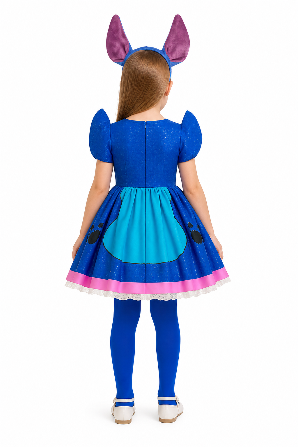 Children's Stitch Costume with Ears for Halloween back view