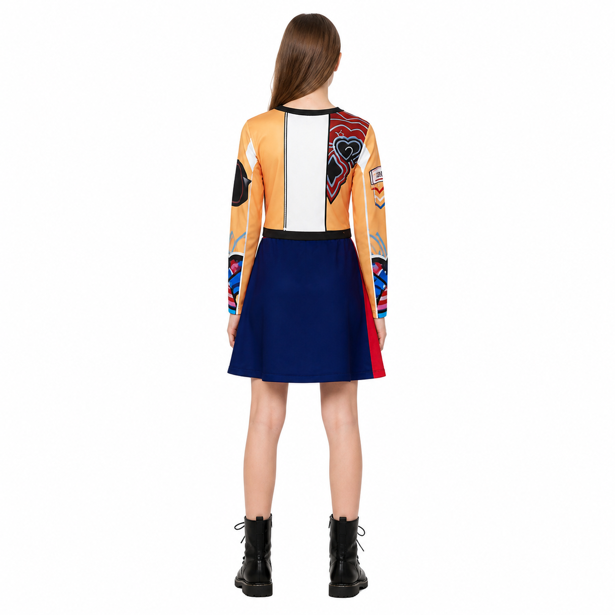 Children's Short Cosplay Dress with Print