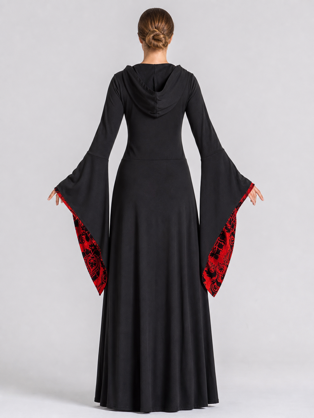 Long Gothic-Style Hooded Dress
