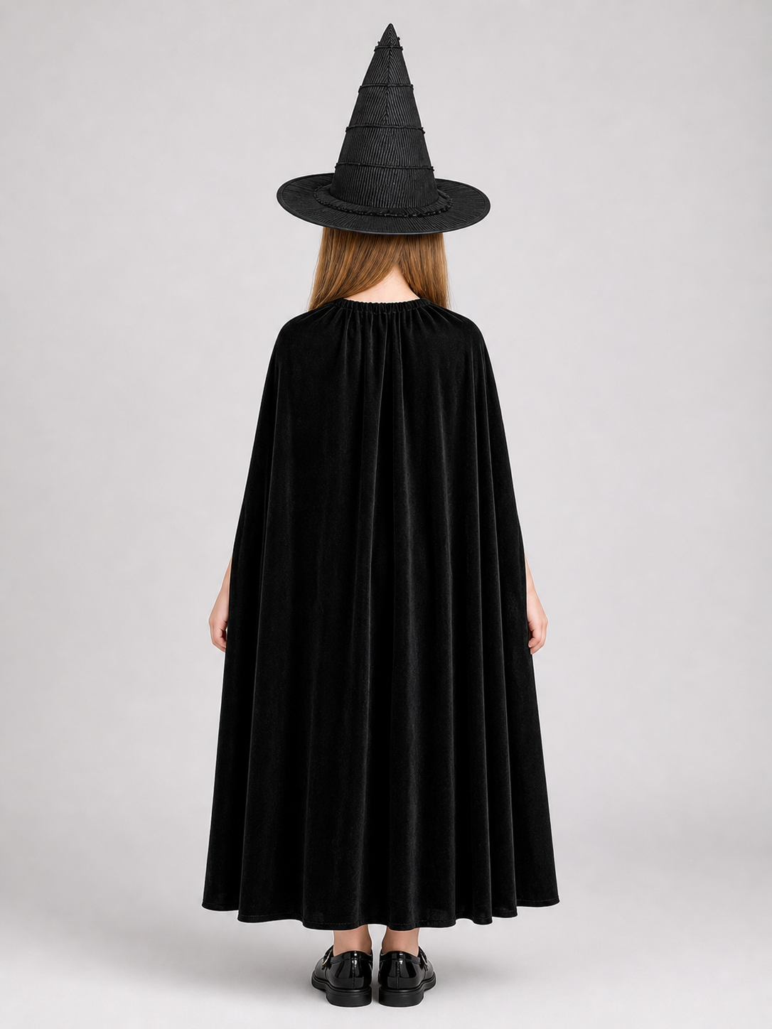 Black velvet witch costume set product view 42