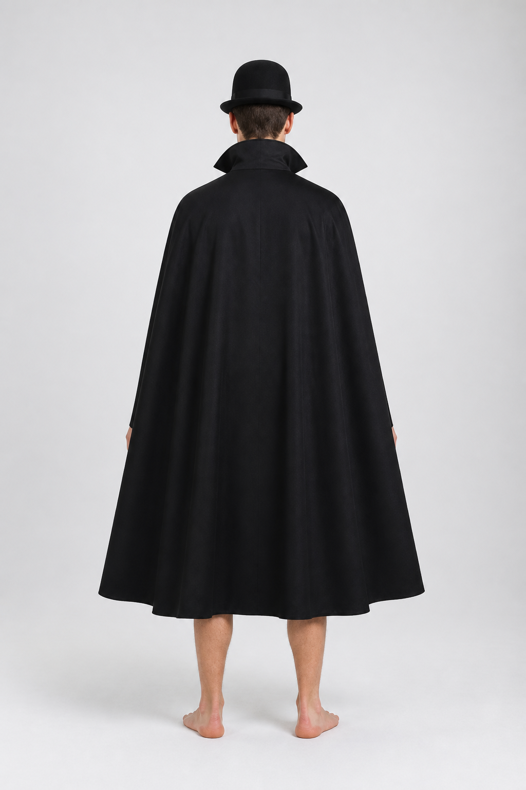 Cape with a High Collar and Gold Trim for Cosplay back view