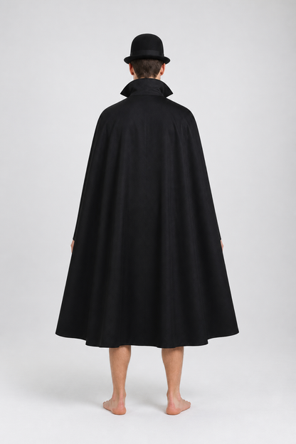 Cape with a High Collar and Gold Trim for Cosplay back view