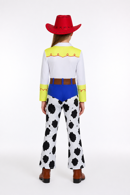 Character cosplay costume, jumpsuit with hat back view