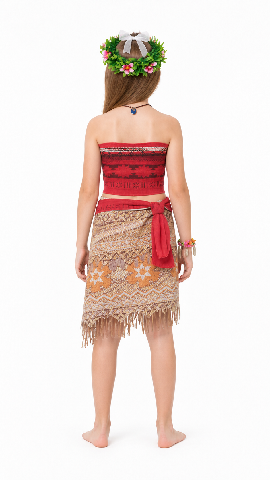 Moana Carnival Costume with Accessories for Children back view