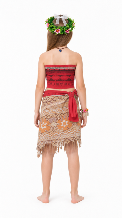 Moana Carnival Costume with Accessories for Children back view