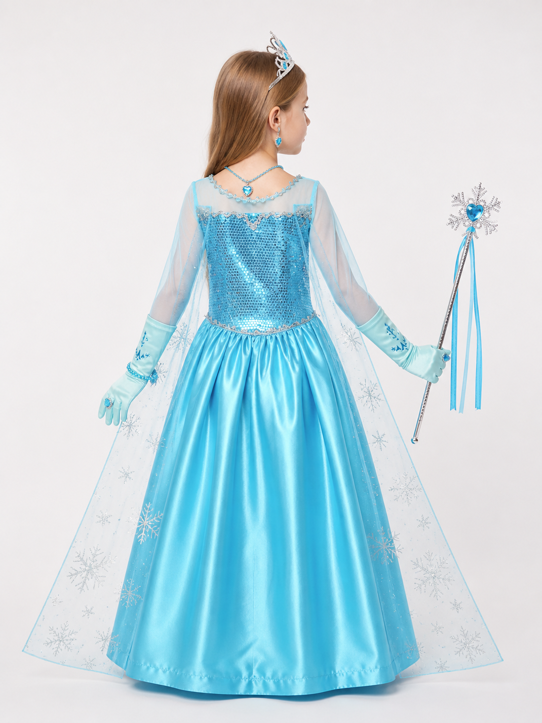 Snow Queen Costume for Halloween and Cosplay back view