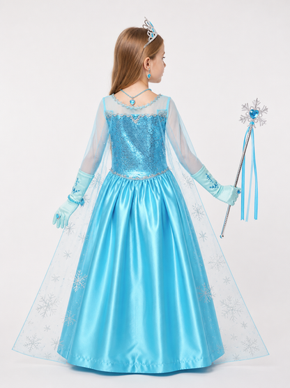 Snow Queen Costume for Halloween and Cosplay back view