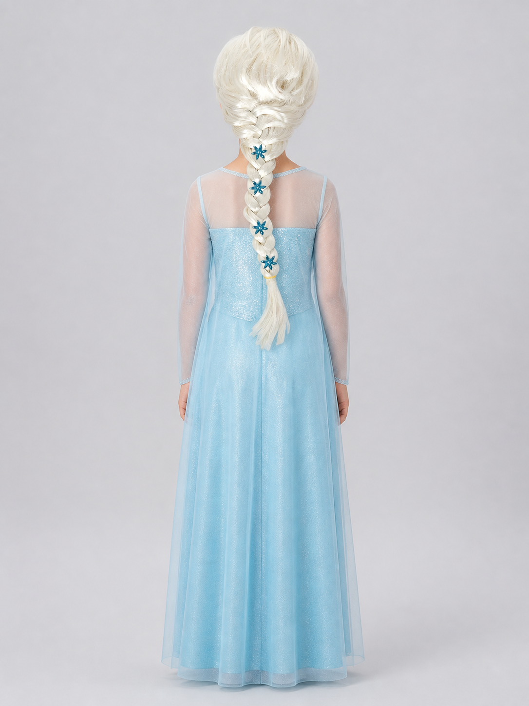 White Carnival Wig with Braids for Halloween and Cosplay back view