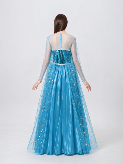Blue Sequin Maxi Dress for Cosplay