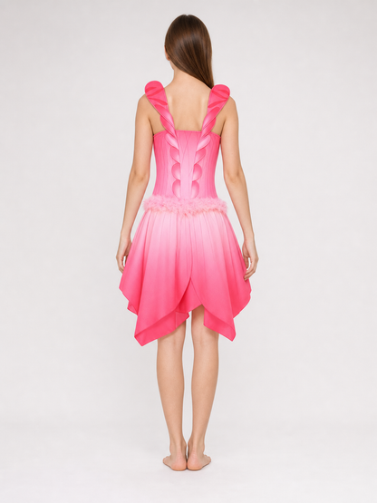 Cosplay Dress with Wings, Belt, and Full Hem