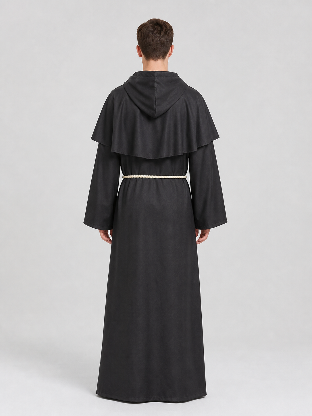 Hooded Monk Costume with Cape and Cross