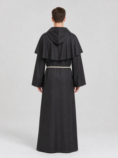 Hooded Monk Costume with Cape and Cross