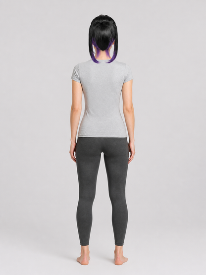 Black and Purple Carnival Wig with Updo back view