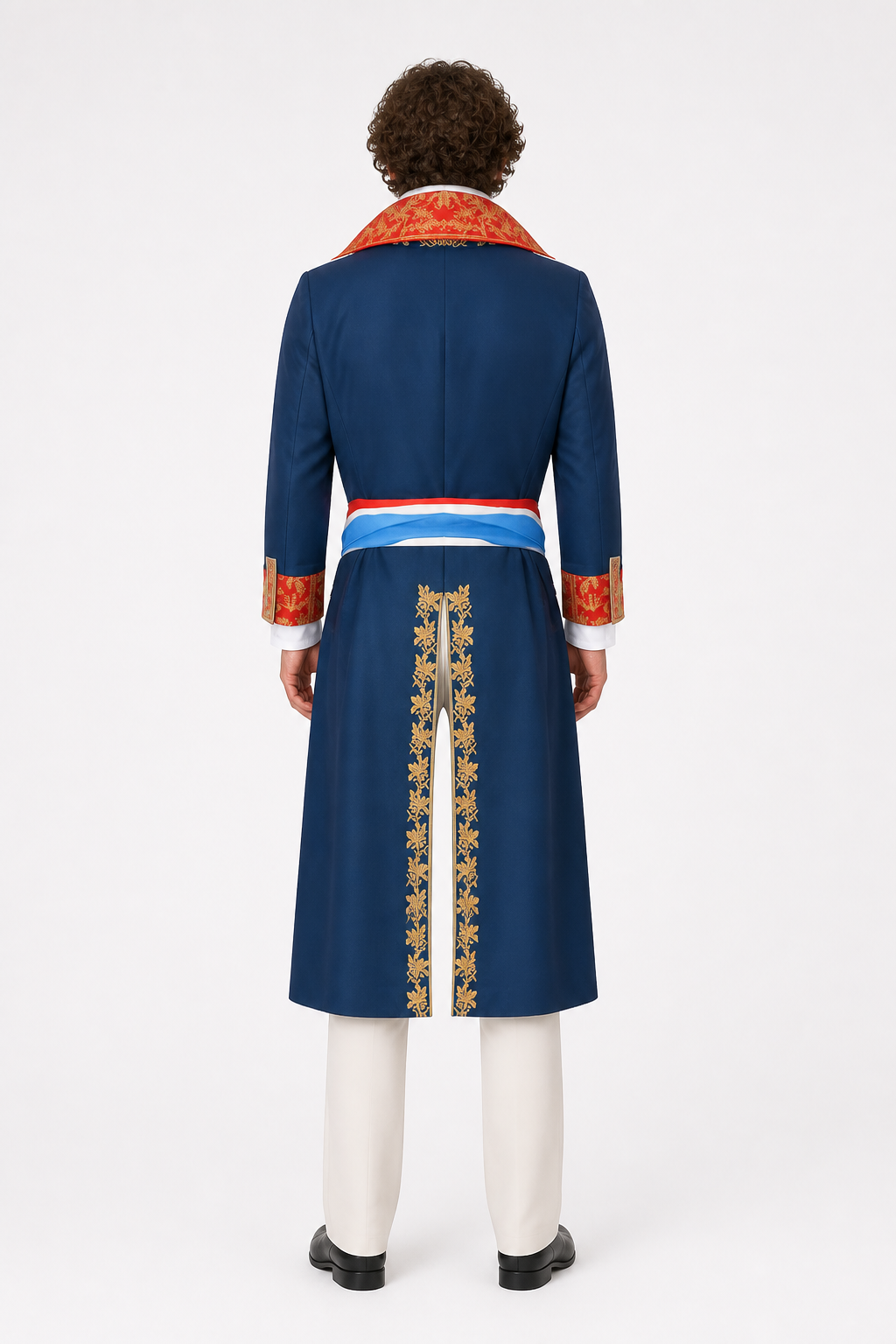 Theatrical Napoleon Costume with Gold Trim back view