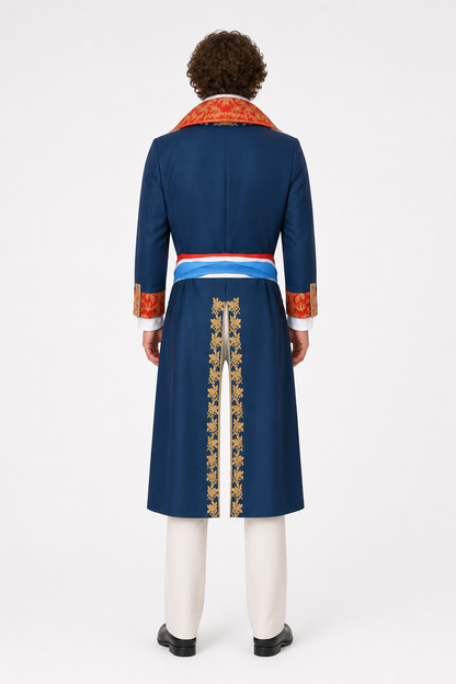 Theatrical Napoleon Costume with Gold Trim back view