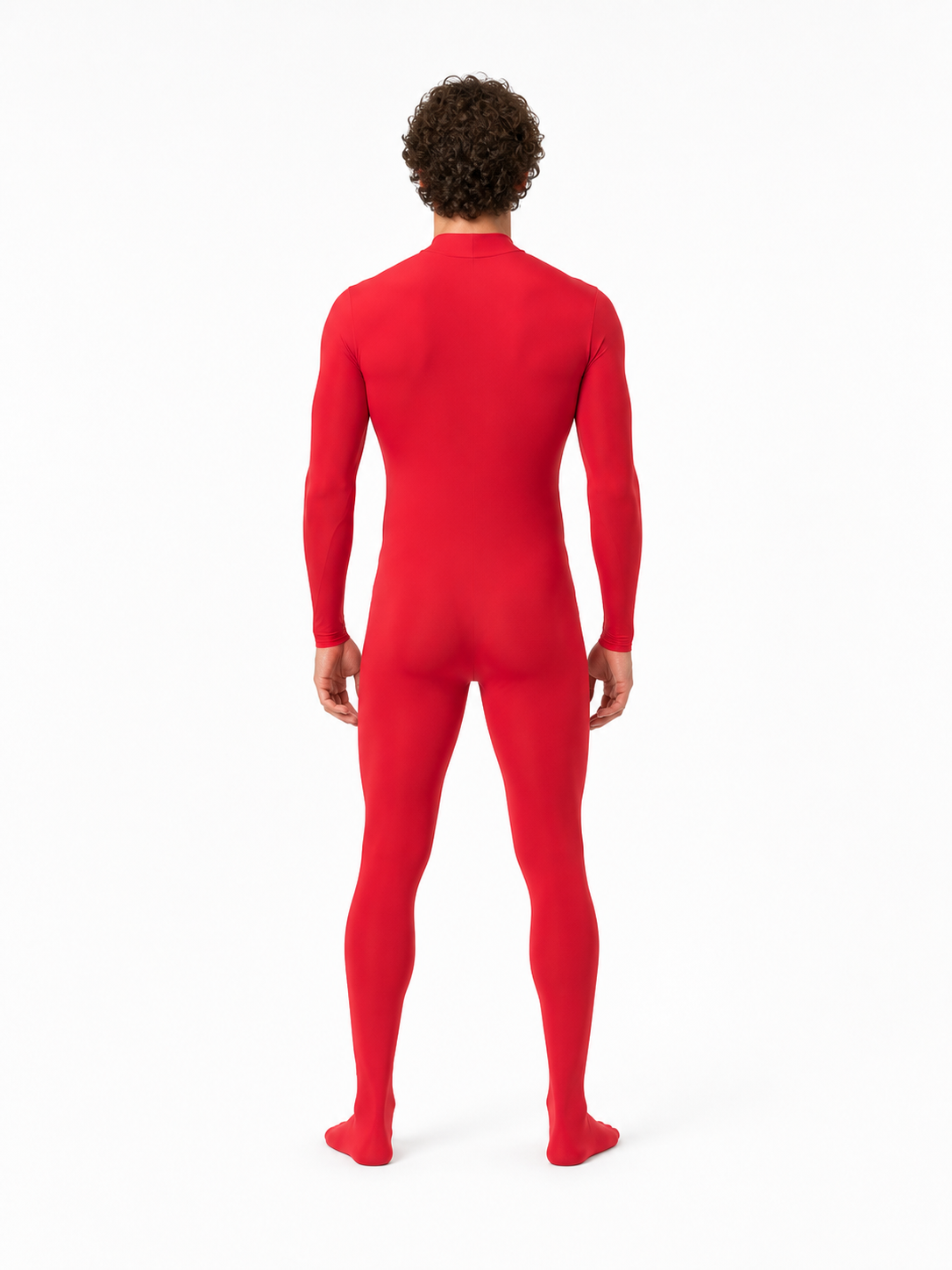 Red High-Neck Jumpsuit for Dance back view
